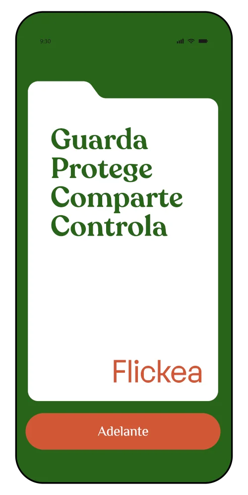 Slide 03 - Guarda, protege, comparte, controla - Flickea